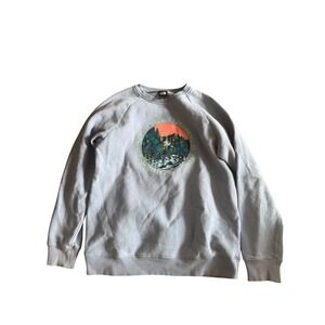 The North Face Womens Crewneck Sweatshirt Landscape Graphic Logo Pullover M